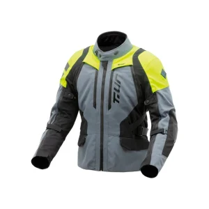 T.UR - USHUAIA HYDROSCUD - Giacca Moto Invernale Grigio Giallo Fluo