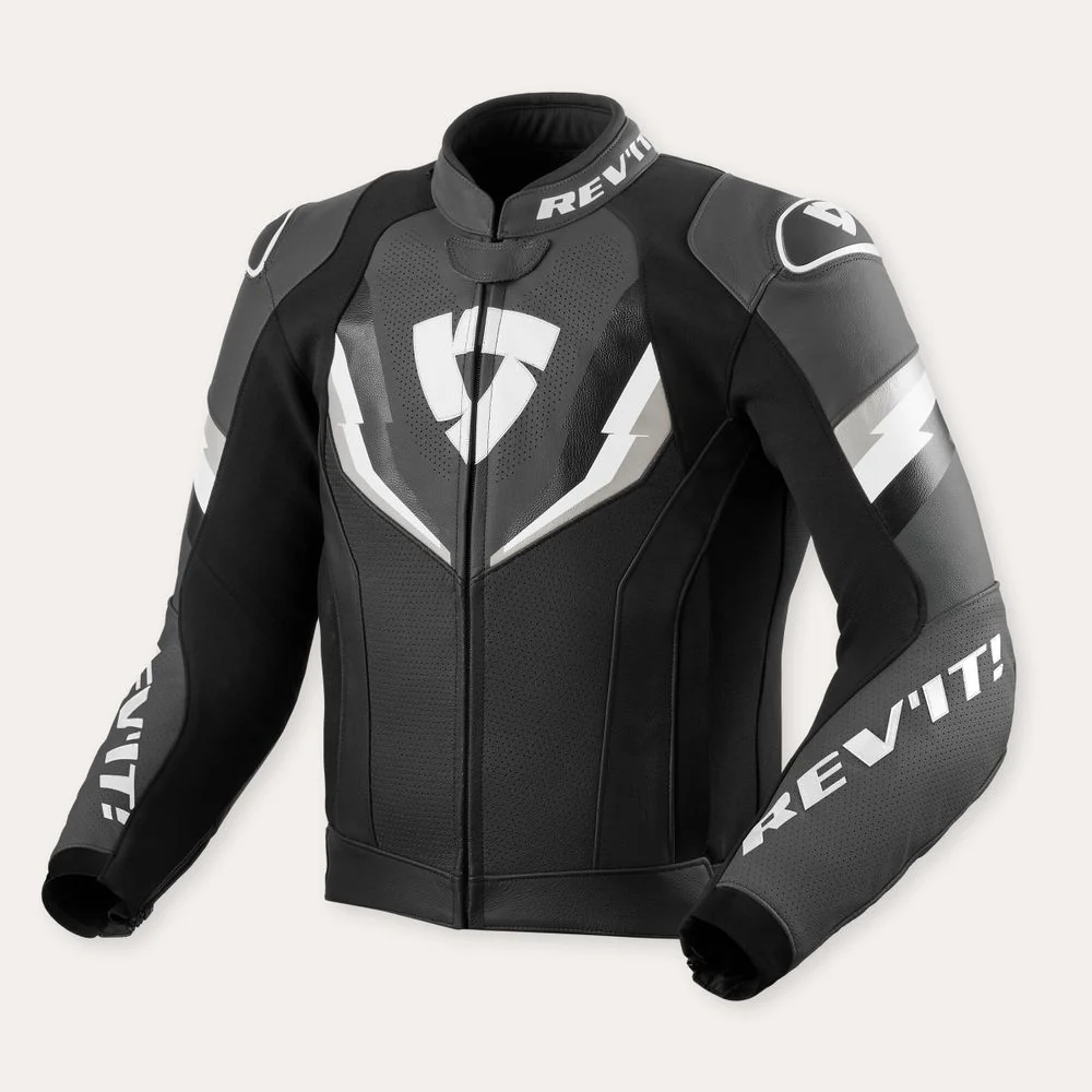 Giacca Moto in Pelle Traforata Sportiva REV'IT! Quantum 3 - immagine 2