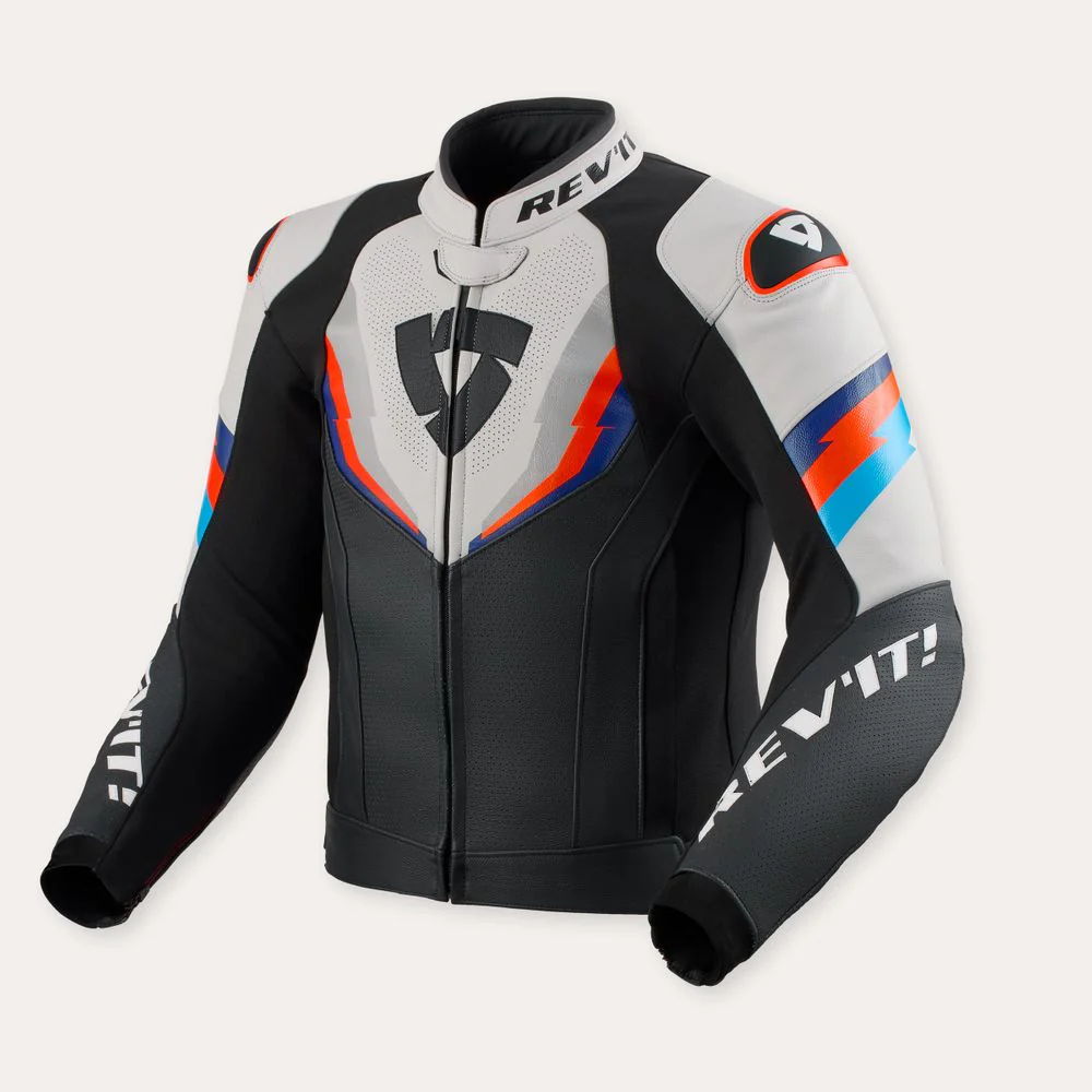 Giacca Moto in Pelle Traforata Sportiva REV'IT! Quantum 3 - immagine 3