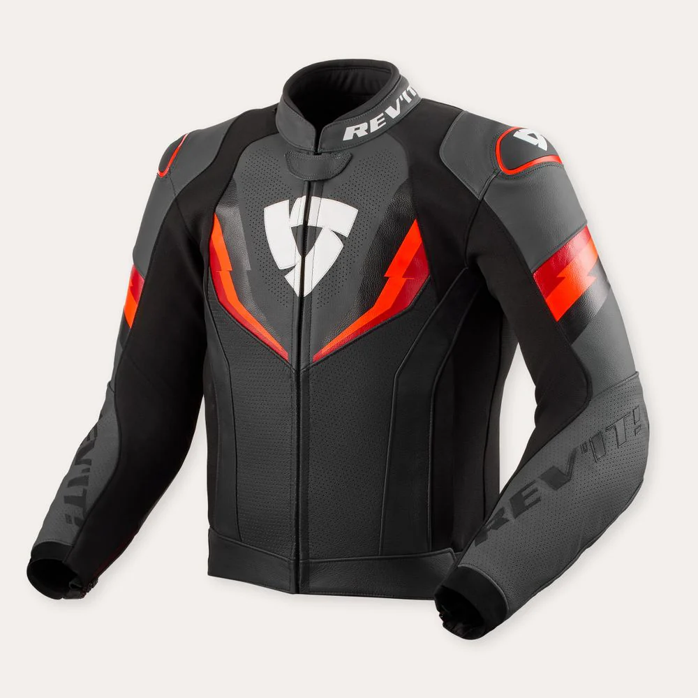 Giacca Moto in Pelle Traforata Sportiva REV'IT! Quantum 3 - immagine 4