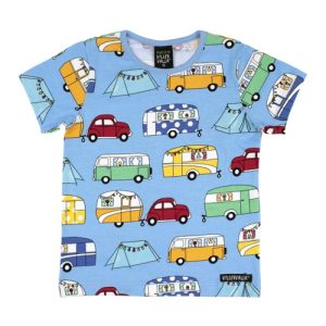 Maglietta manica corta Camping azzurra