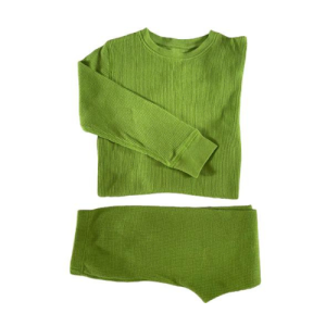 Waffle Set Salvia – Maglietta e Leggings in cotone nido d’ape