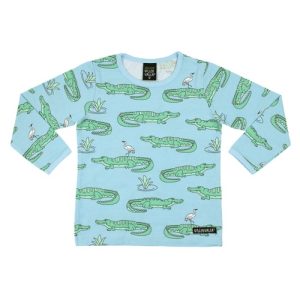 Maglietta manica lunga Coccodrilli azzurra ***ULTIMA TAGLIA 92 CM***