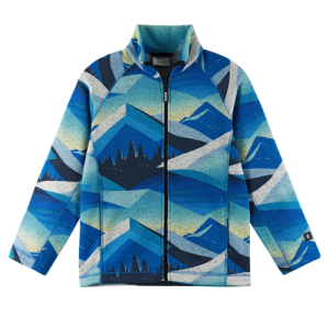 Giacca felpa pile blu melange Niksini in materiale tecnico