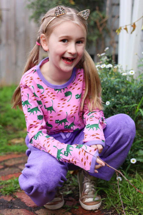 Maglietta manica lunga rosa Gatti Cats - immagine 3