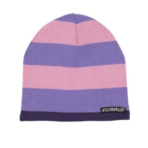 Berretto pile a righe viola Mulberry / rosa Rose