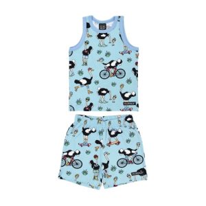 Completo canotta + shorts Struzzi azzurro
