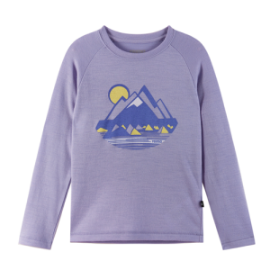 Maglietta manica lunga viola Viisas in Lana merino e Lyocell