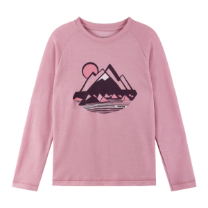 Maglietta manica lunga rosa Viisas in Lana merino e Lyocell