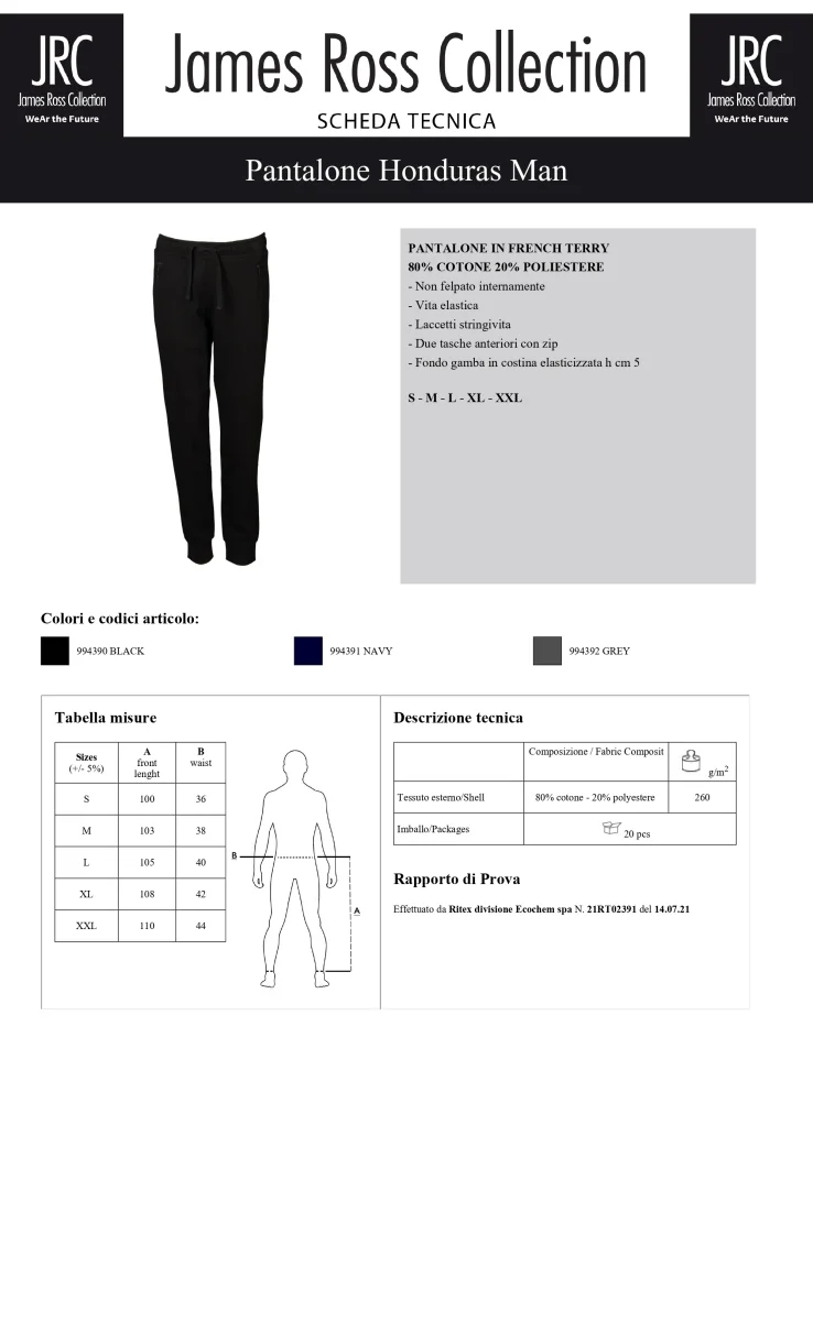 PANTALONE TUTA JRC HONDURAS MAN UOMO - immagine 6