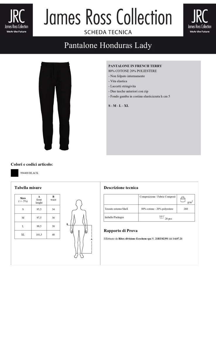 PANTALONE TUTA JRC HONDURAS LADY DONNA - immagine 4