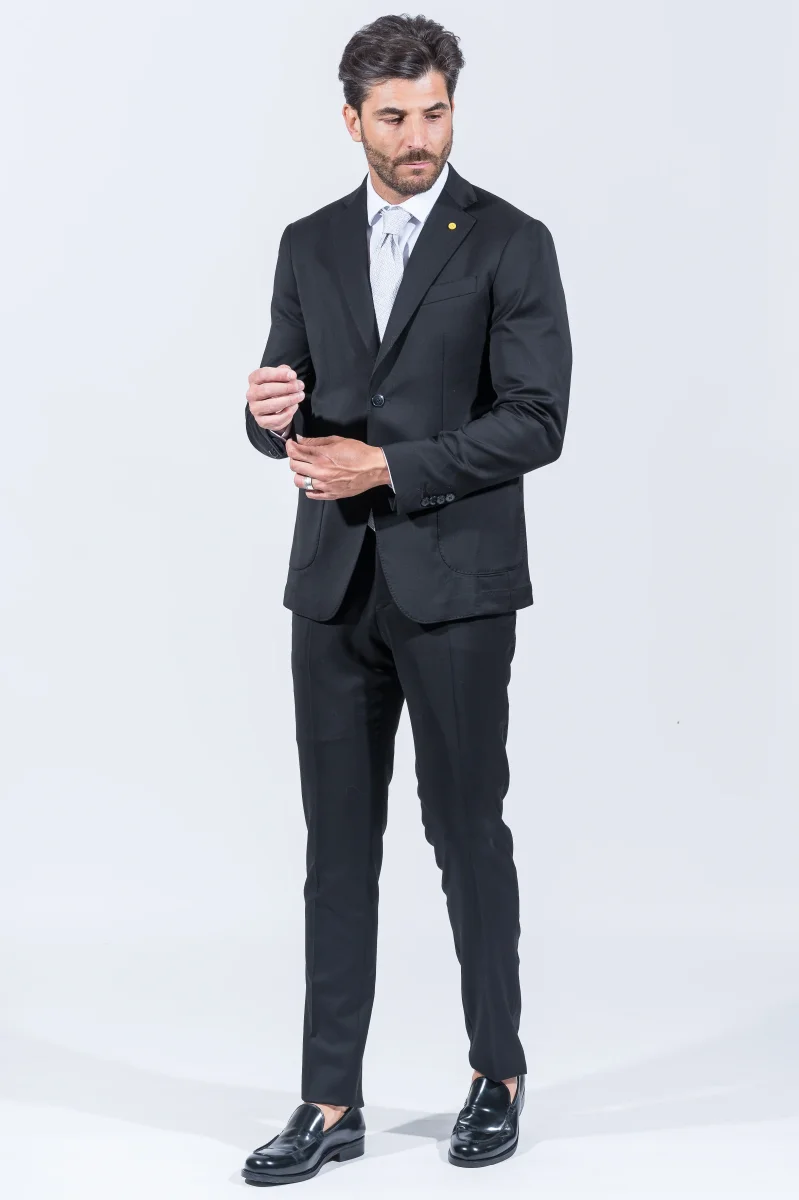 ABITO DROP7 TELA LANA MARZOTTO TASCHE A TOPPA - immagine 3