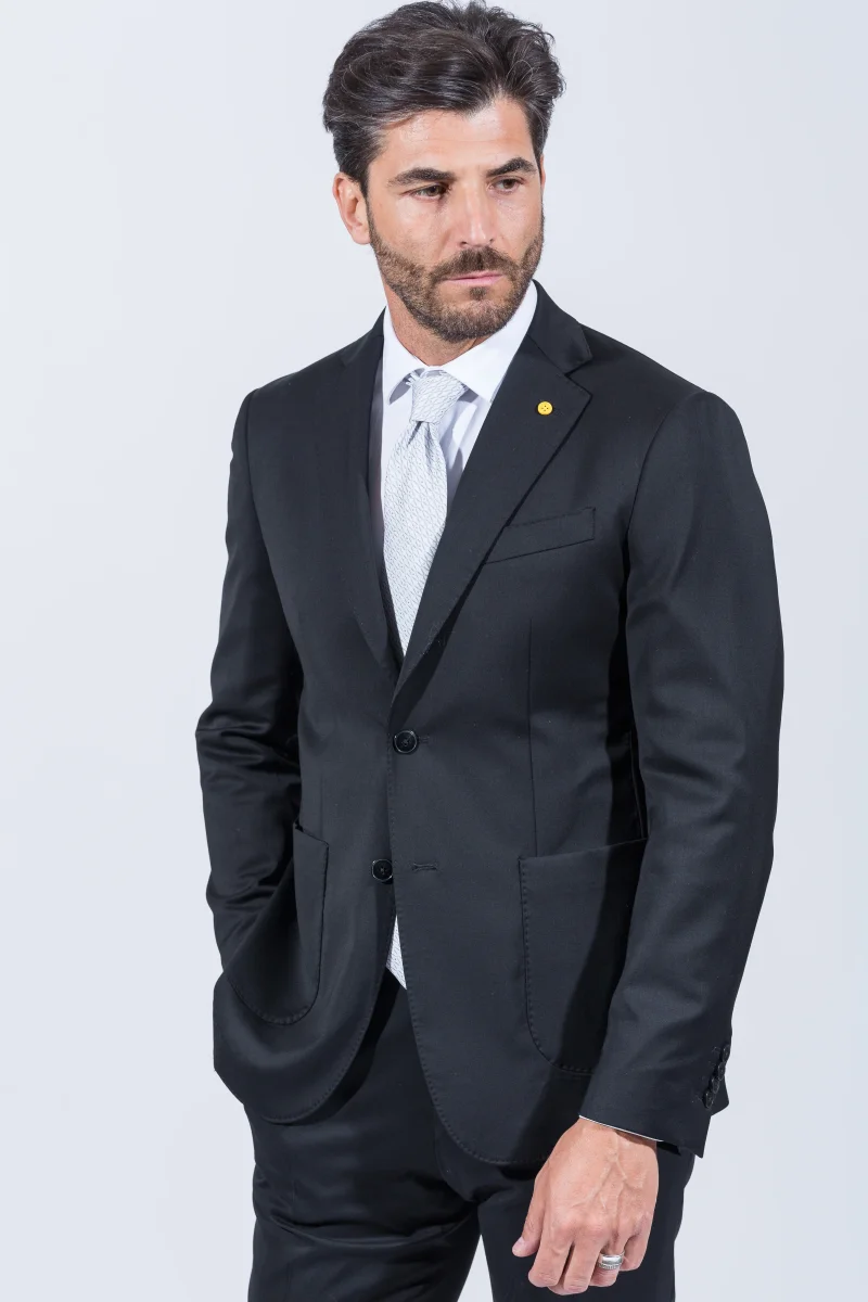 ABITO DROP7 TELA LANA MARZOTTO TASCHE A TOPPA - immagine 4