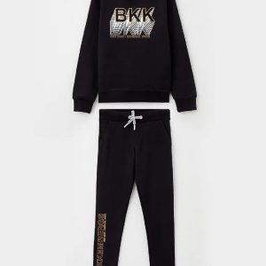 BIKKEMBERGS KIDS completo tuta maglia giro+pantalone cotone garzato bk1013