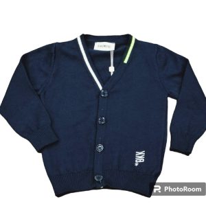 BIKKEMBERGS KIDS cardigan in filo blu BK2110 blu navy