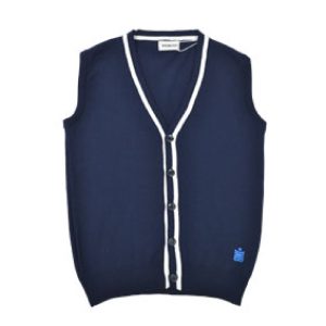 BIKKEMBERGS KIDS gilet in filo, blu con profili bianchi BK2233 blu navy