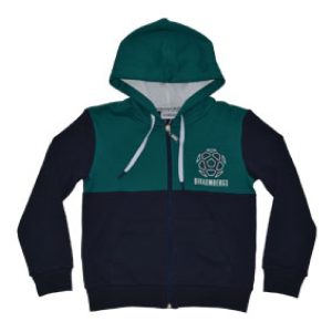 BIKKEMBERGS KIDS giacca con cappuccio e zip blu e verde BK2389 blu verde