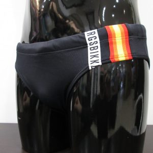 BIKKEMBERGS Slip mare costume uomo tinta unita nero men’s briefs B6S3022
