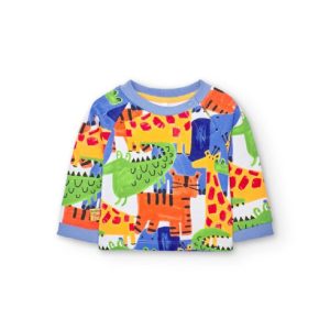 BOBOLI felpa stampata da bimbo multicolor in cotone 9338