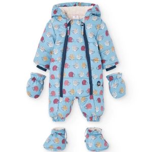 BOBOLI Tuta tecnica eskimo neonato animali blu 132006 STAMPATO