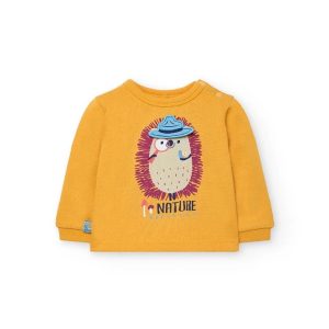 BOBOLI Felpa neonato in pelfa gialla MOSTARDA