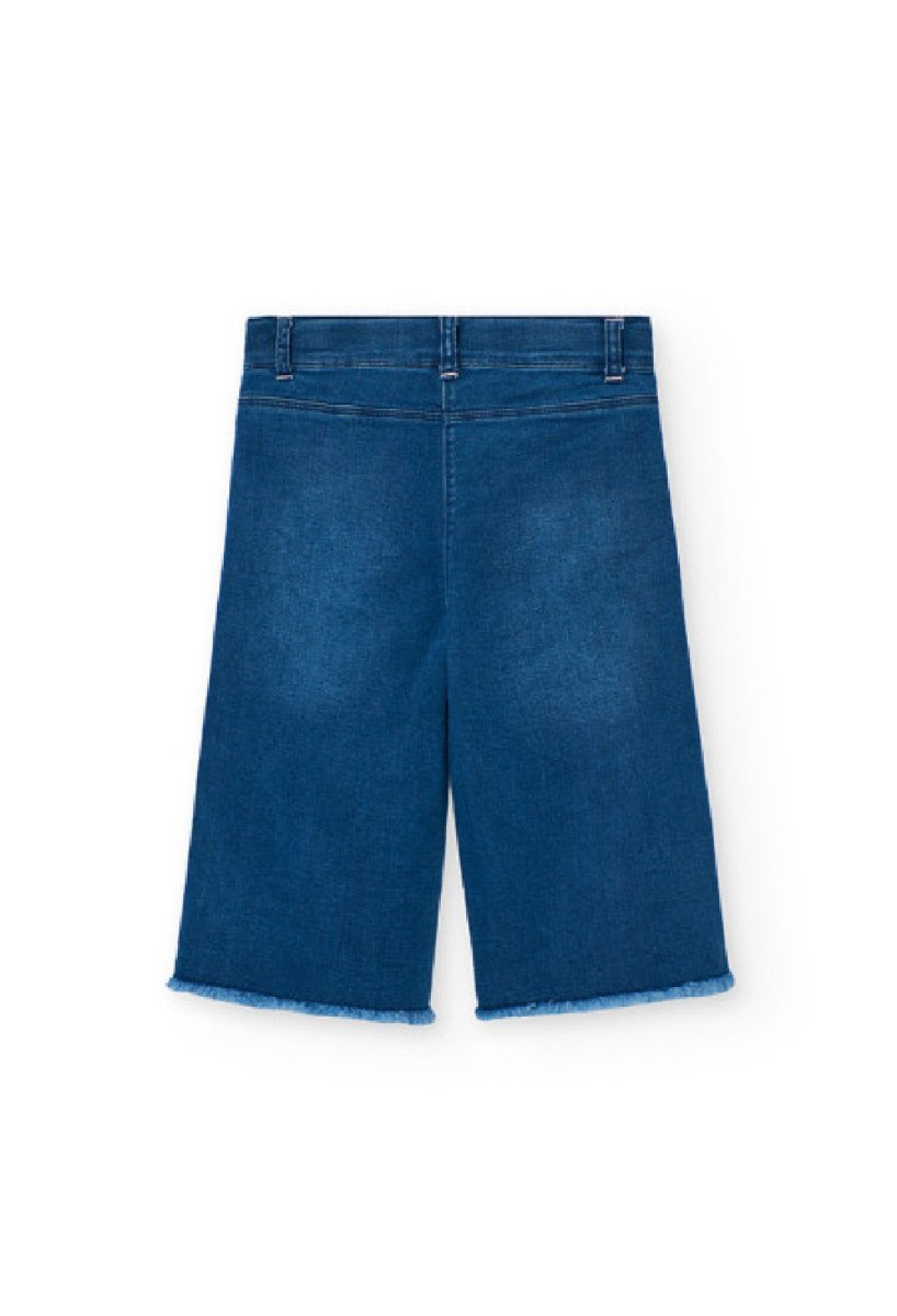 BOBOLI Pantaloni jeans bimba in colore blu con ricamo 201025 BLUE - immagine 3
