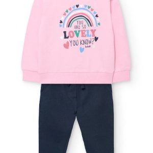 BOBOLI Completo cotone caldo bambina maglia+pantalone PETUNIA