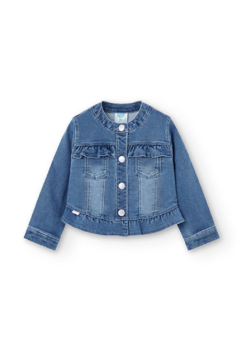 BOBOLI Giubbotto denim in jersey da bimba 208156 BLEACH - immagine 2