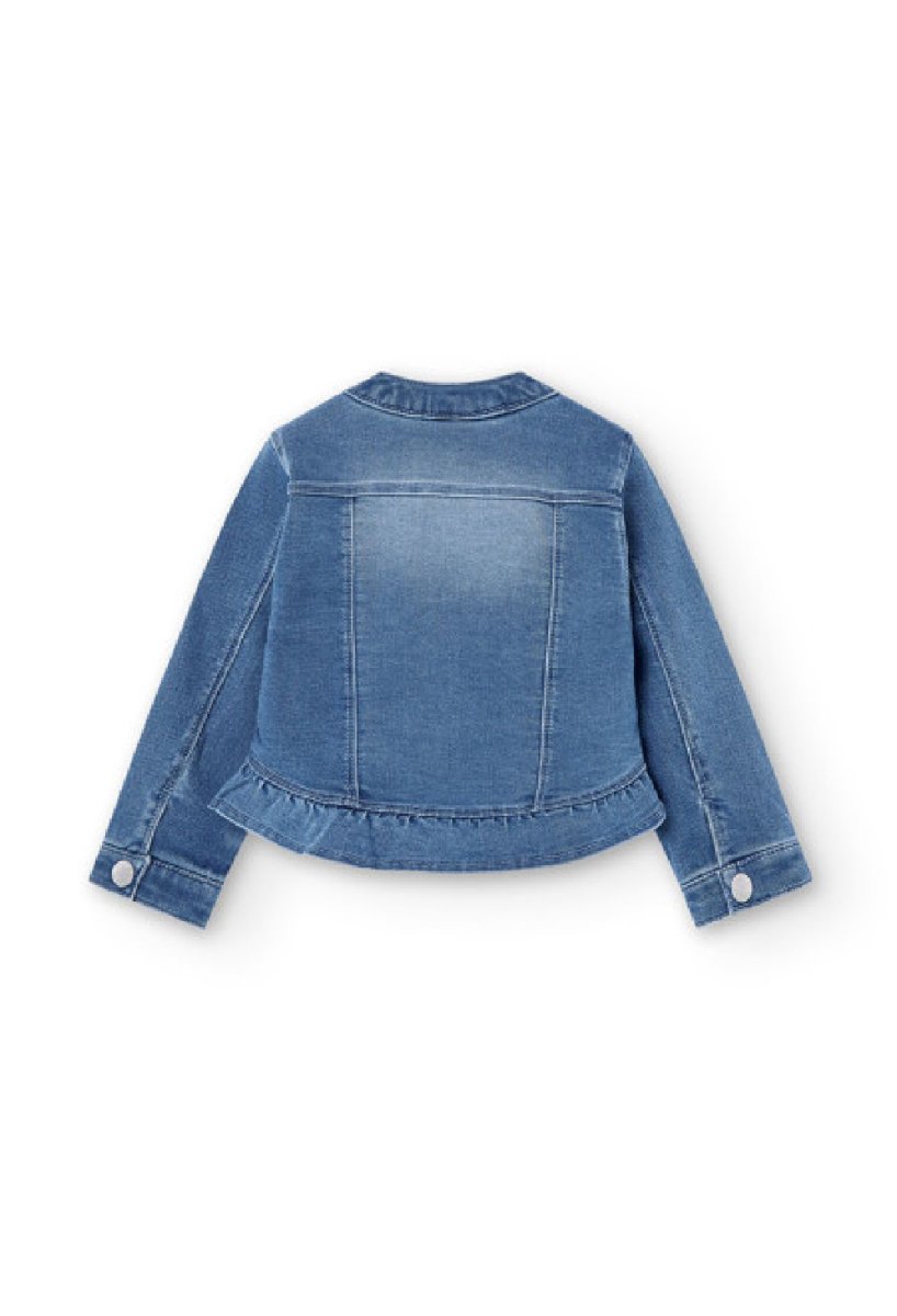 BOBOLI Giubbotto denim in jersey da bimba 208156 BLEACH - immagine 5