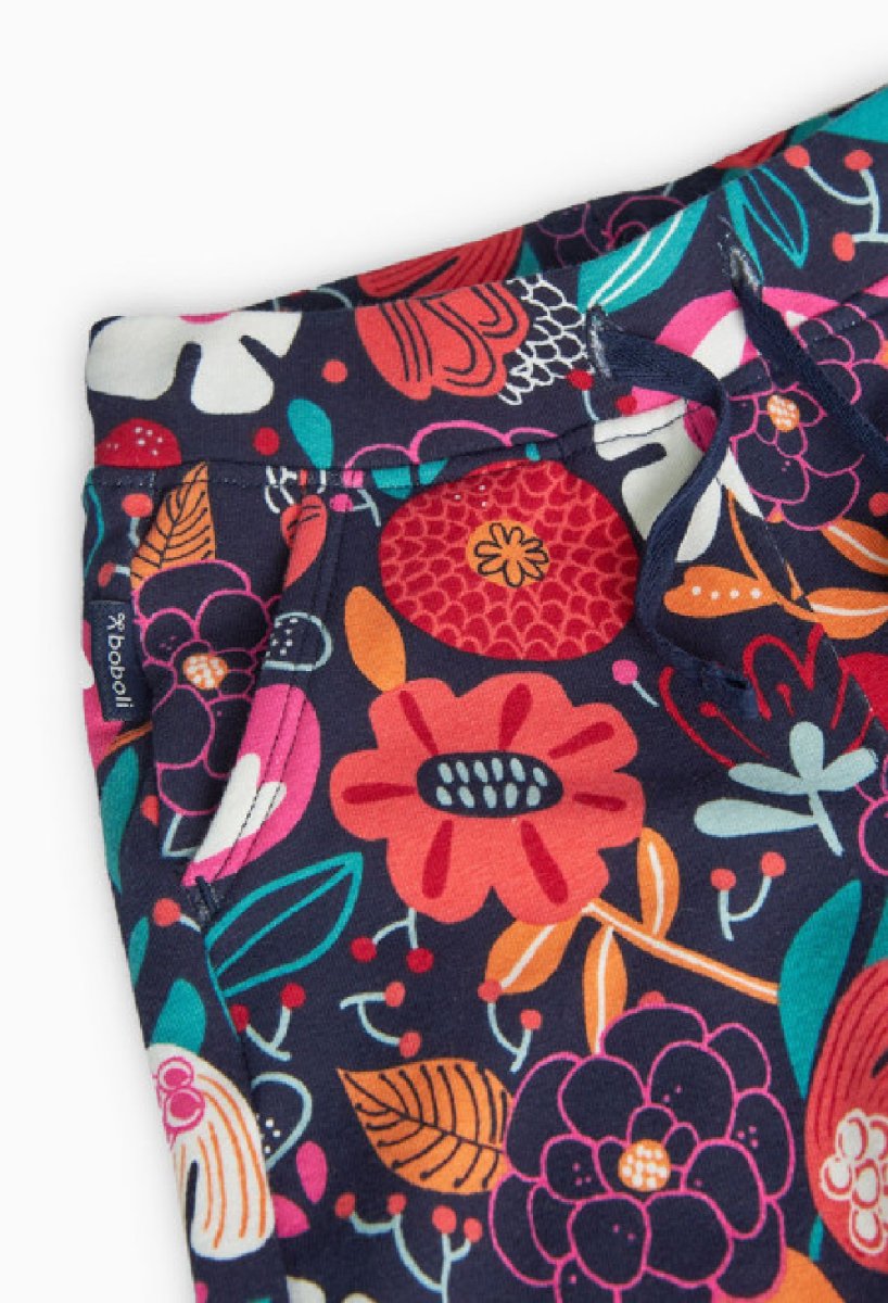 BOBOLI Pantalone in felpa per neonato con stampa floreale STAMPATO - immagine 4