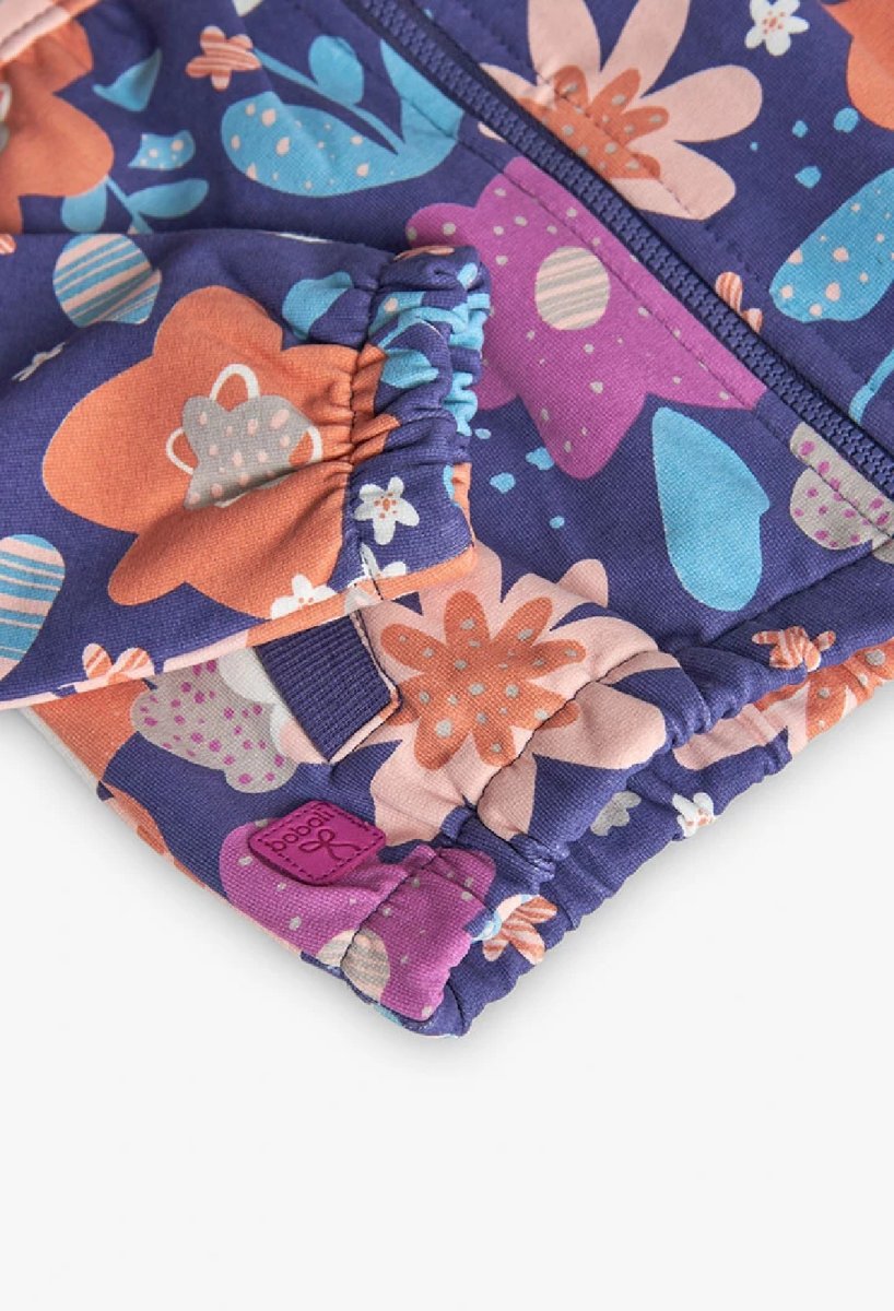 BOBOLI Giacca bambina in felpa a fiori con cappuccio removibile STAMPATO - immagine 4