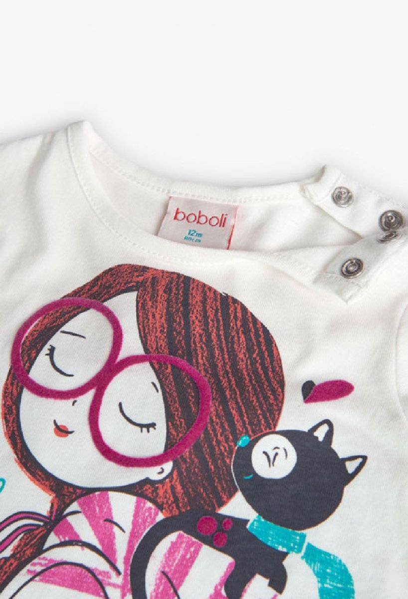 BOBOLI Maglietta in jersey per neonato bianca OFF WHITE - immagine 4