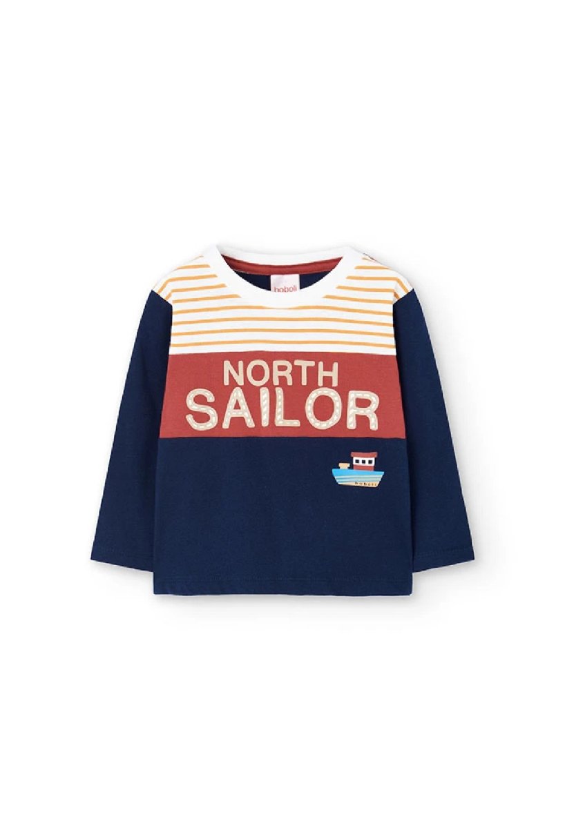 BOBOLI Maglietta bambino blu navy rigata 322096 MARINAIO - immagine 2