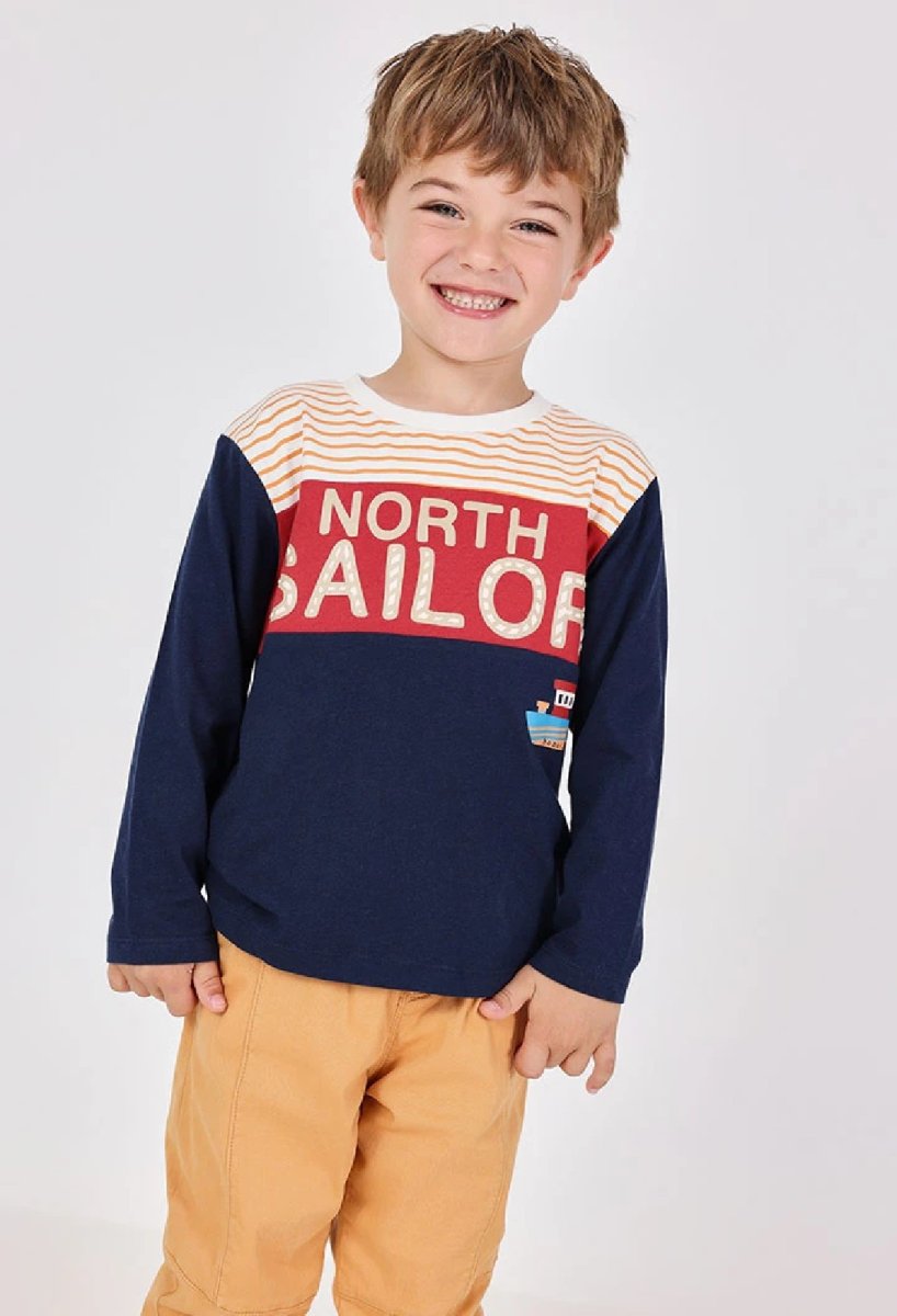 BOBOLI Maglietta bambino blu navy rigata 322096 MARINAIO - immagine 3