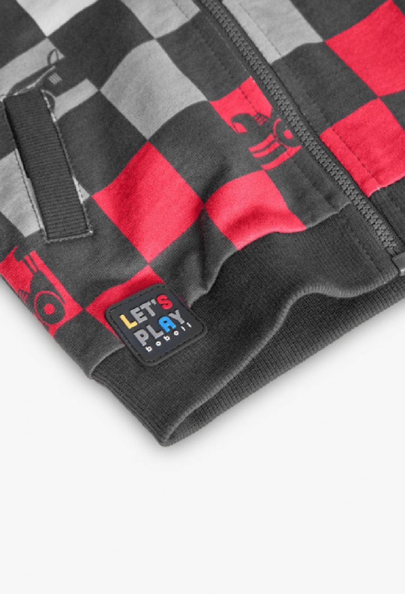 BOBOLI felpa leggera con zip e cappuccio removibile 341143 STAMPATO - immagine 3