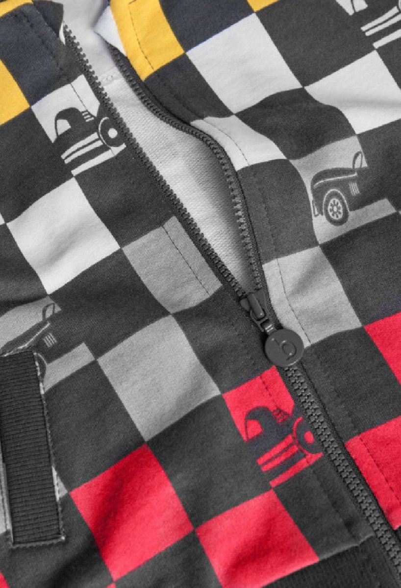 BOBOLI felpa leggera con zip e cappuccio removibile 341143 STAMPATO - immagine 4