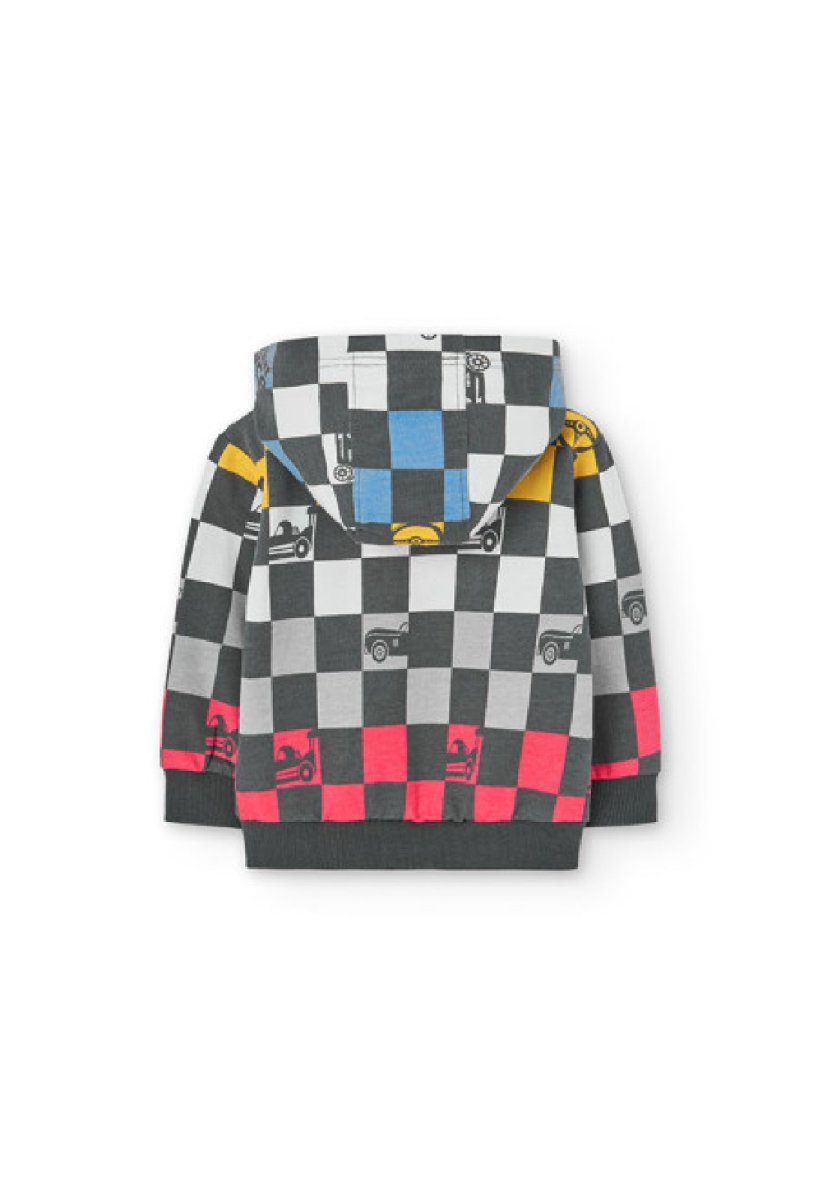 BOBOLI felpa leggera con zip e cappuccio removibile 341143 STAMPATO - immagine 5