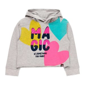 BOBOLI Felpa con cappuccio per ragazza GRIGIO VIGORE
