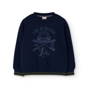 BOBOLI Felpa bambino blu navy remi 522111 MARINAIO