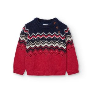 BOBOLI Maglione caldo in cotone rosso per bambini BOBOLI 717241 rubino