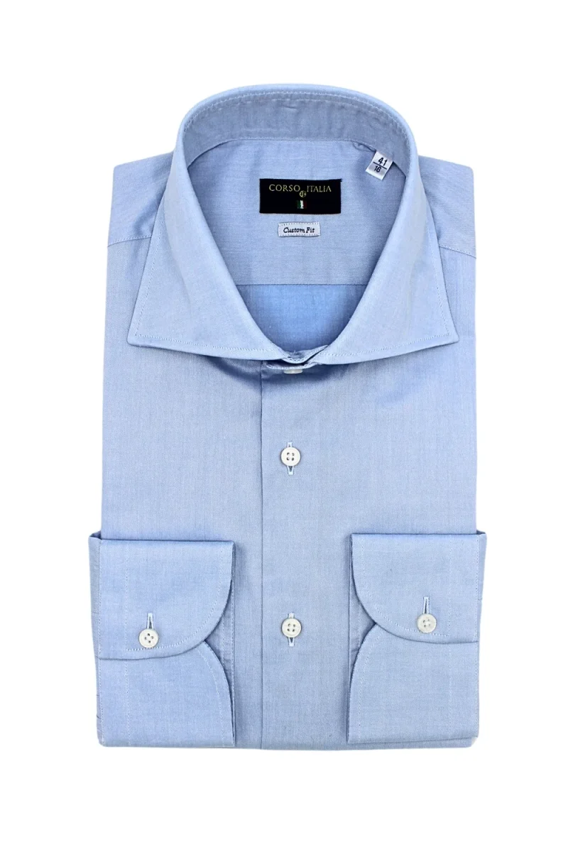 CAMICIA TWILL CUSTOM-DOPPIO BOTTONE-CON RIPRESE - immagine 5