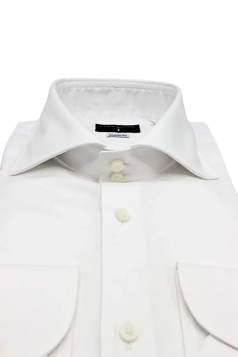 CAMICIA TWILL CUSTOM-DOPPIO BOTTONE-CON RIPRESE - immagine 9