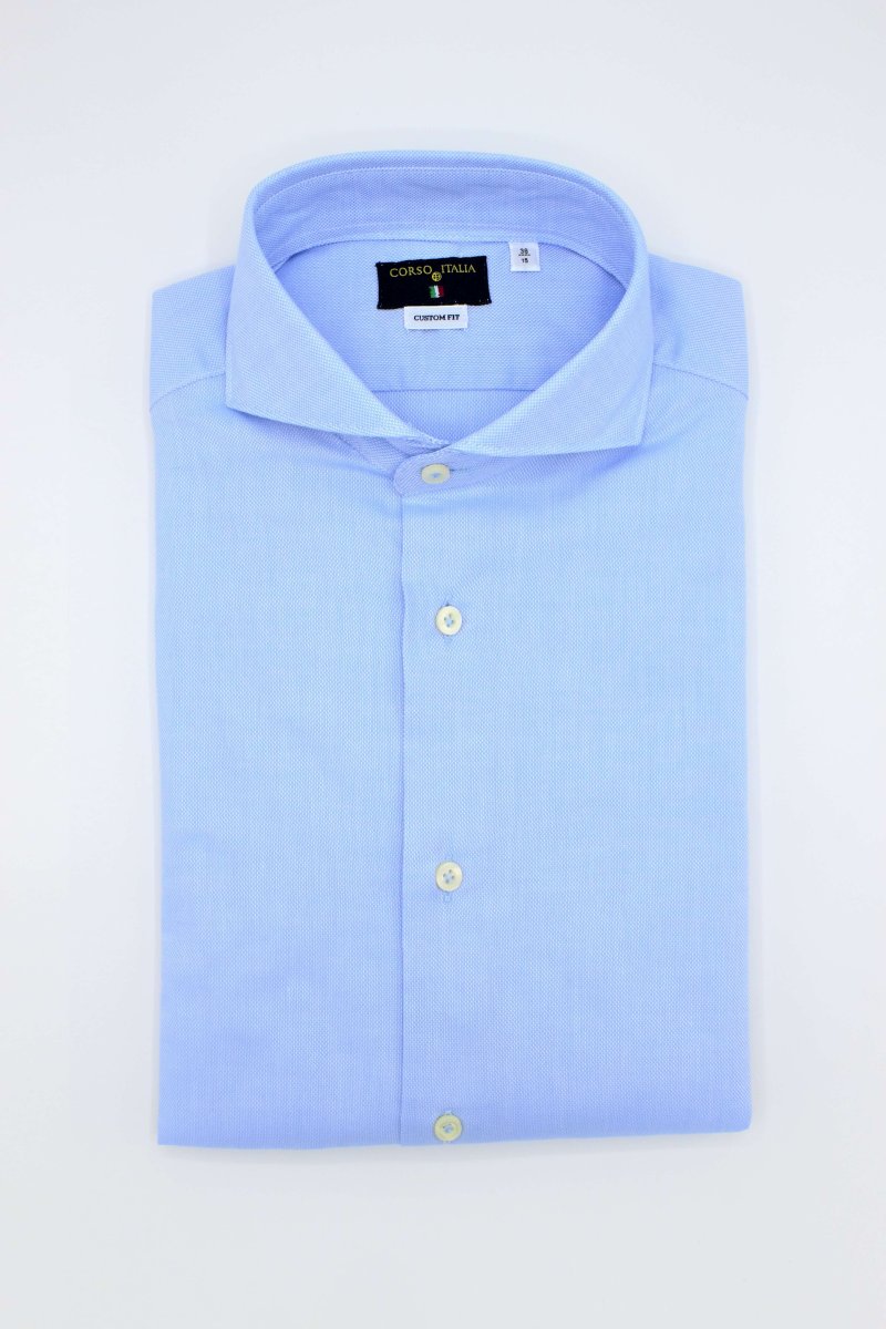 CAMICIA OXFORD COLLO FRANCESE CON RIPRESE - immagine 2