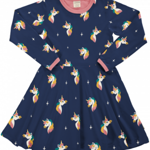 Abito manica lunga blu Unicorno ***ULTIMA TAGLIA 98/104 CM***