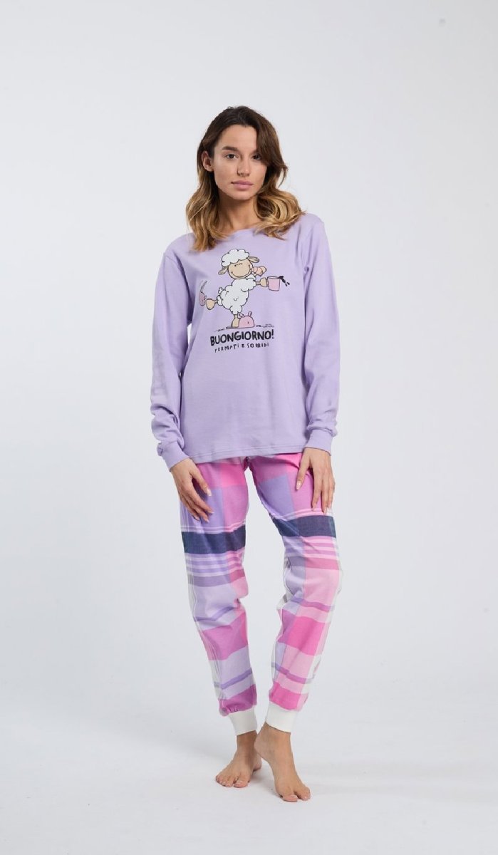 HAPPY PEOPLE Pigiama Girocollo Buongiorno Morbidezza pecorelle - immagine 2