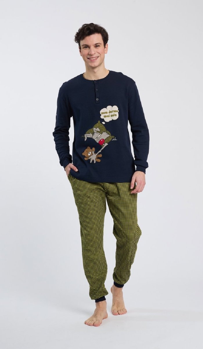 HAPPY PEOPLE PIGIAMA SERAFINO UOMO – NON DORMO SOLO - immagine 2