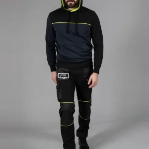 PANTALONE UOMO IMPERMEABILE ELASTICIZZATO CON LOGO STAMPATO LATO TASCA GAMBA DESTRA