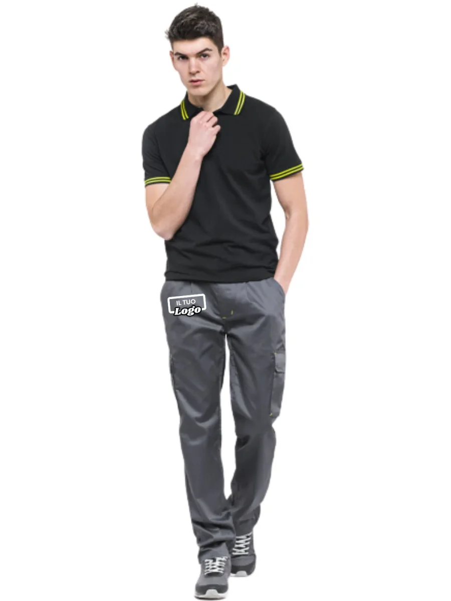 PANTALONE UOMO DA LAVORO CON LOGO LATO TASCA GAMBA DESTRA - immagine 2
