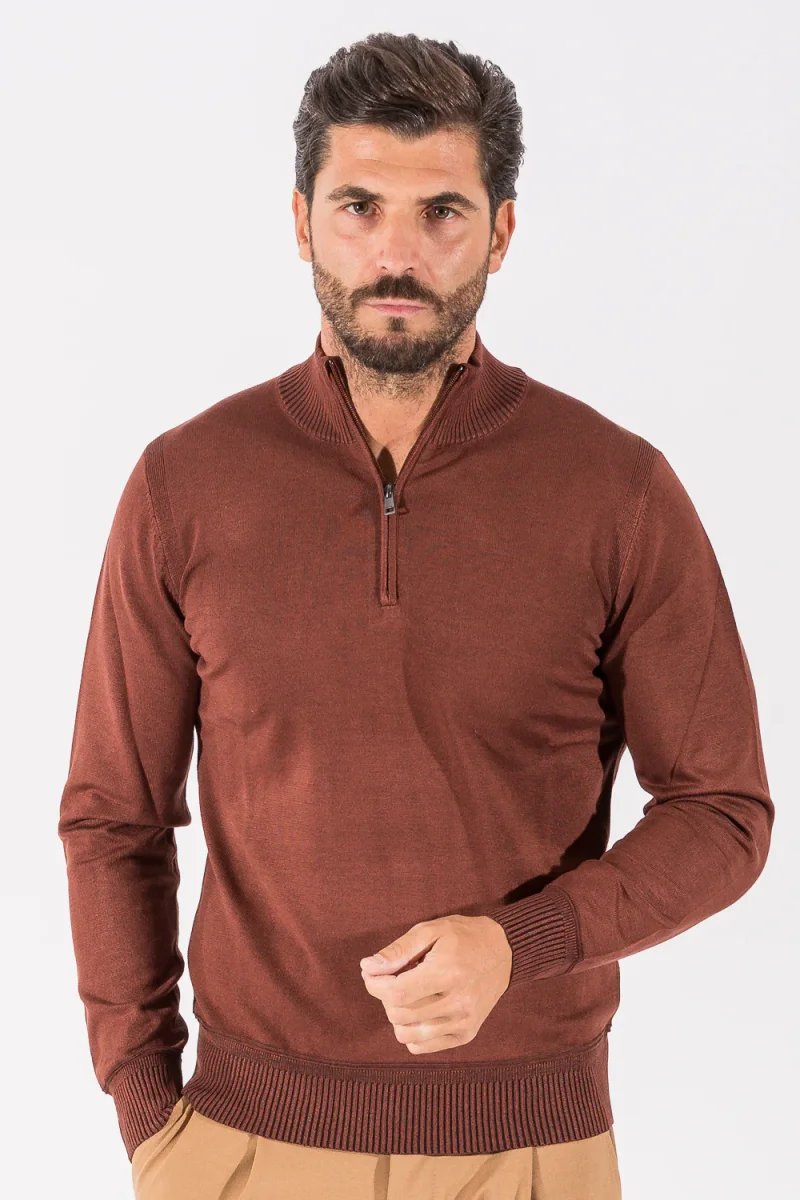 MAGLIA MEZZA ZIP VISCOSA - immagine 2