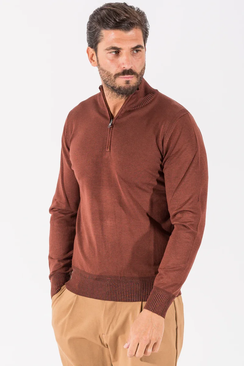 MAGLIA MEZZA ZIP VISCOSA - immagine 3